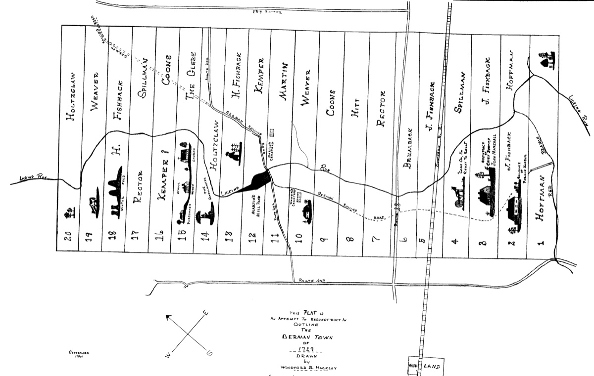 Location map of Germantown settlement, Fauquier County